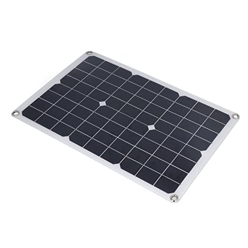 Generic Kit de Panel Solar, Panel Solar Portátil Paneles Solares de 20W 18 V Batería Impermeable Flexible Bargador de Cargador Conjunto Kit con Cable de Clamp/Holder para Acampar Viajes de Caminata