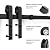 SMARTSTANDARD 7 FT Double Barn Door Hardware Kit, Sliding Door Track-Smoothly and Quietly -includes Detailed Installation Fit 21" Wide Doorpanel (J Shape Hanger) Black