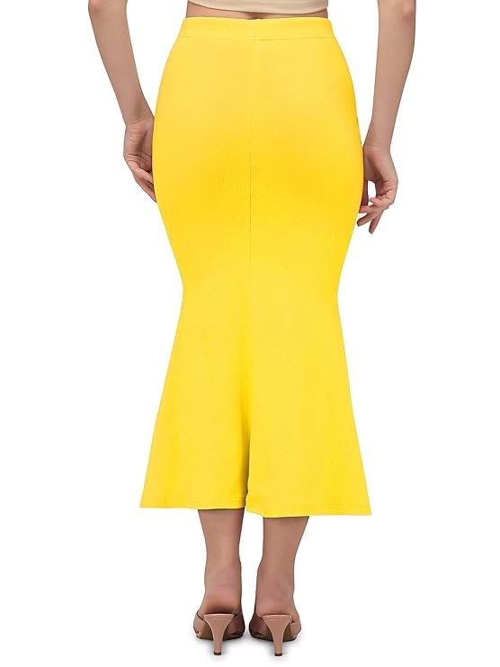 Image of Saree Shapewear Petticoat for Women Cotton Blended Lycra Body Shaper Peticoat, Long Under Skirt Dress for Saree,Stretchable Fishcut Innerwear for Ladies Saree in Party