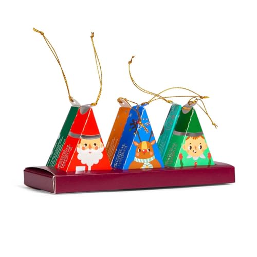 ETS - BIO Wintertee Box Oh Tannenbaum, Tee Geschenk und Weihnachtsdeko, Wichtelgeschenk, Geschenkanhänger, 6 Pyramidenbeutel