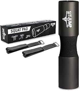 SITJUMP Barbell Pad with Strong Metal Buckled Straps - Ergonomic Barbell Cushion to Support Neck & Shoulder with Thick Foam Padding for Weight Lifting in Squats, Lunges, Hip Thrust - Perfect for Gym & Home