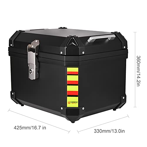 Pruie Caixa de bagagem traseira para motocicleta, 48l, grande capacidade, liberação rápida, caixa de