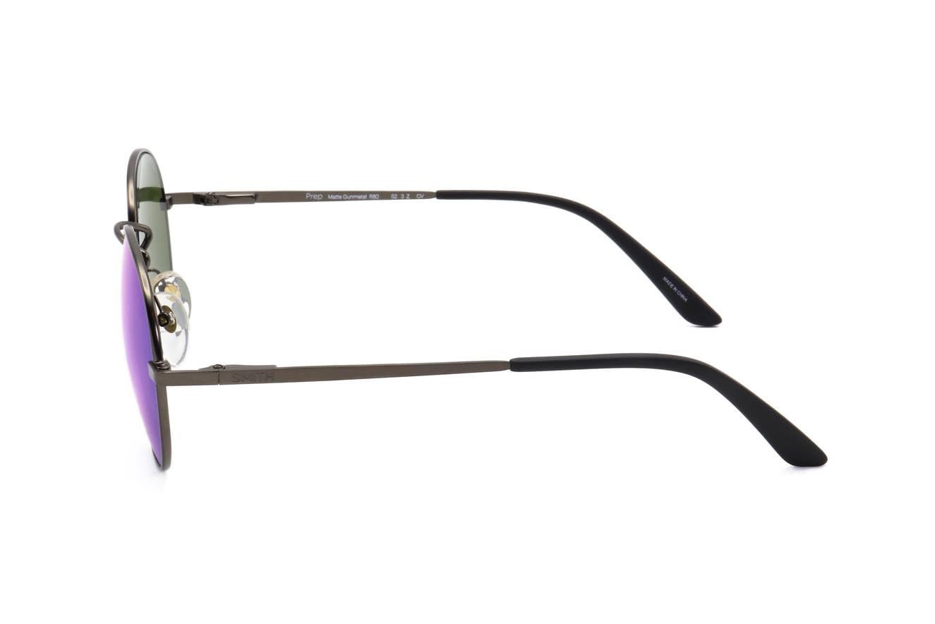 Lunettes De Soleil Smith Optics Snare - Verres Polarisés, Monture Ronde Gris Fumé/bleu Mat 51mm, Neuf Avec étiquettes