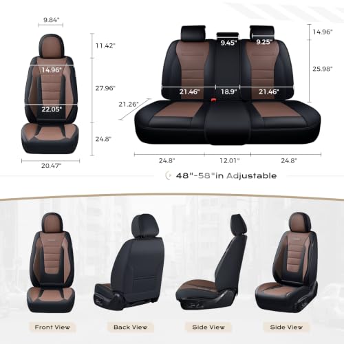 Image of Coverado Car Seat Covers Front, Seat Covers for Cars, Waterproof 2-Pack Car Seat Cushions, Leather Carseat Seat Protectors, Universal Seat Covers Fit for Most Sedans SUV Pick-up Trucks(Black&Coffee)