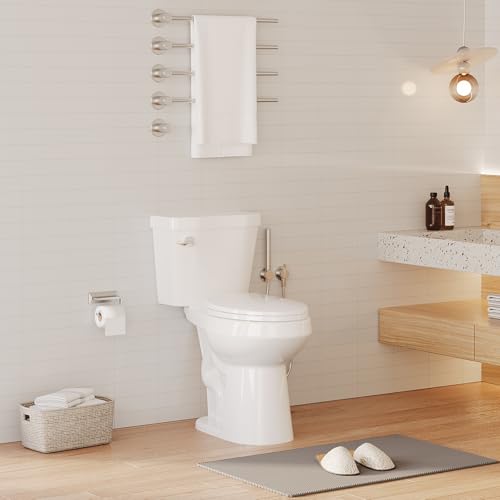 Image of GarveeTech Two-Piece Toilet with Elongated Bowl, 19 inch ADA Height for Bathrooms, Soft Close Seat, Toilet with 1.28 Siphonic Flush, White