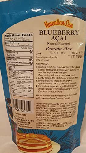 Blueberry Acai Pancake Mix, 6 Ounce Bag By Hawaiian Sun #TOP1