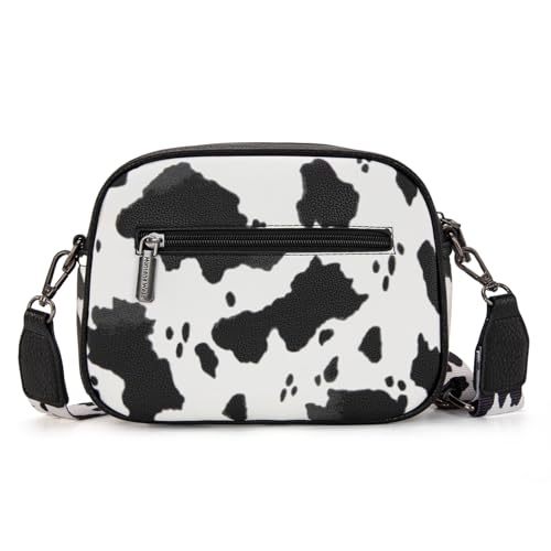 Image of Montana West Crossbody Bags for Women Cow Print Purse Triple Zip Shoulder Handbags with Wide Strap