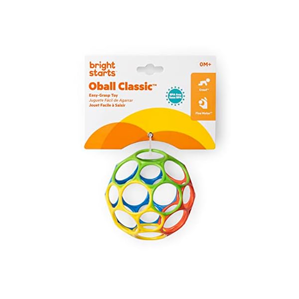 Bright Starts, Oball Classic, flexibler und leicht zu handhabender Ball, sensorisches Aktivitätsspielzeug für Kinder… – Bild 5
