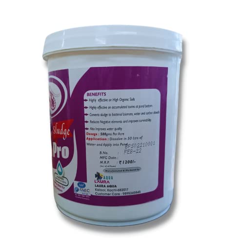 Bio Pro Sludge Natural Pond Cleaner - Vannamei Shrimp,Fish Pond Sludge Remover 500gm
