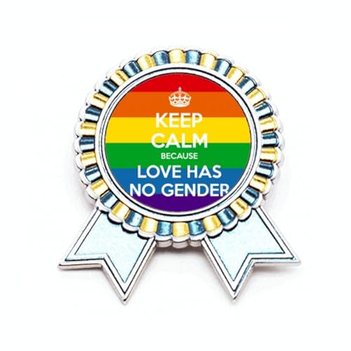 Broche arc-en-ciel LGBT en métal M et badge style Art Déco pour veste