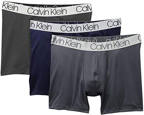 Calvin Klein Men`s Microfiber Boxer Briefs Pack of 3 (Obsidian(NP2214-905)/Grey, l)