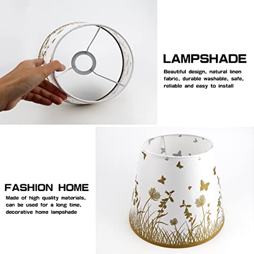 Anronch E27 Screw Lampshade, Simple Flower Pattern Lampshade - Drum Lamp Shade Hardback Lamp Shade For Table Lamps Replacement, Lampshade Accessories For Table Chandelier Wall Lamp Living Room #TOP2