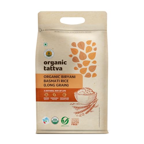 Image of Organic Tattva, Organic Biryani Basmati Gluten Free and Unpolished Rice, 5Kg