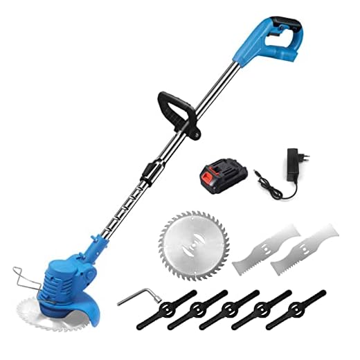 21V aparador de grama sem fio portátil telescópico cortador de grama elétrico 1500mAh bateria recarregável carregador rápido multifuncional poder aparador de lítio com lâmina de plástico/aço
