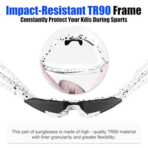 Image of X-TIGER Polarized Kids Sunglasses Youth Baseball Sunglasses UV400 Boys Girls Sports Sun Glasses for Softball Cycling Scooter