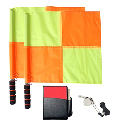 Soccer Referee Flag Sports Match Football Linesman Flags with Case Referee Equipment (Style 2)