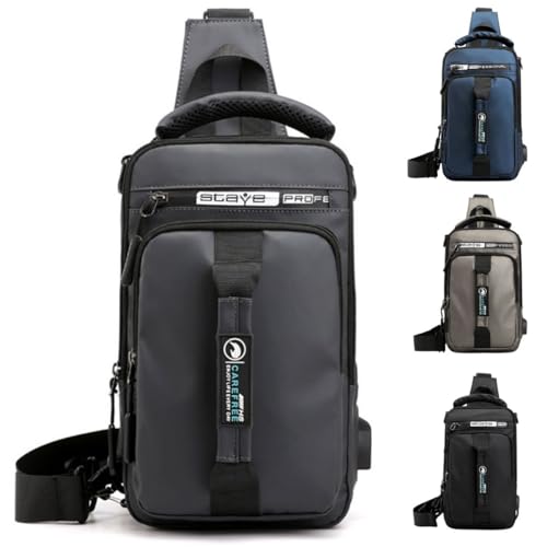Mochila Masculina Transversal De Ombro Shoulderbag Lateral (Cinza)