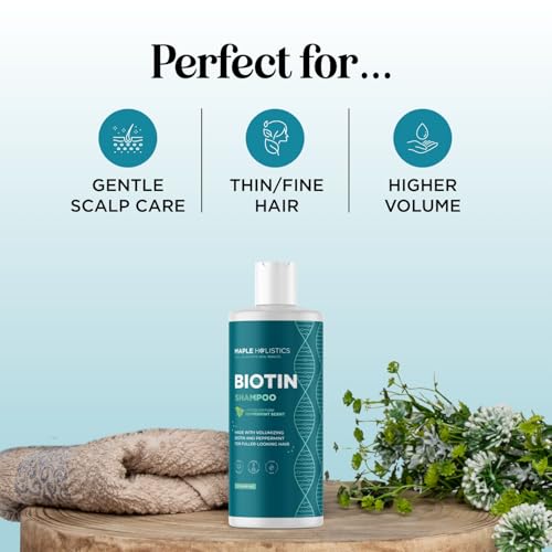 Image of Volumizing Biotin Shampoo for Thinning Hair - Invigorating Peppermint Shampoo for Fine Hair with Argan Coconut and Olive Oils - Vegan & Color Safe - Paraben Silicone & Sulfate Free (8 Fl Oz)