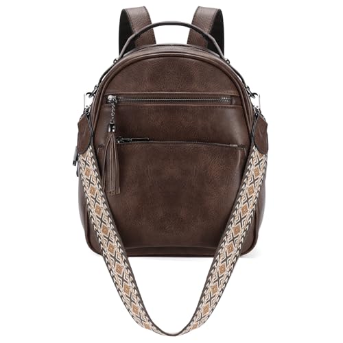 Kasgo Mochila Pequeña Mujer, Bolso Mochila de Cuero PU Mini Mochila Viaje de Moda Mochila Antirrobo...