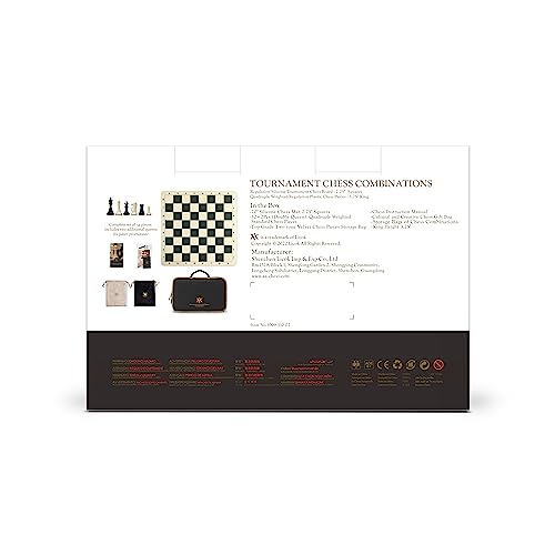 A&A Tournament Chess Set/ 20''x20'' Foldable Silicone Chess Board / 3.75'' King Height Plastic Quadruple Weighted Classic Staunton Pieces/Storage Bag for 6 Years Old - 2 Players - Image 11