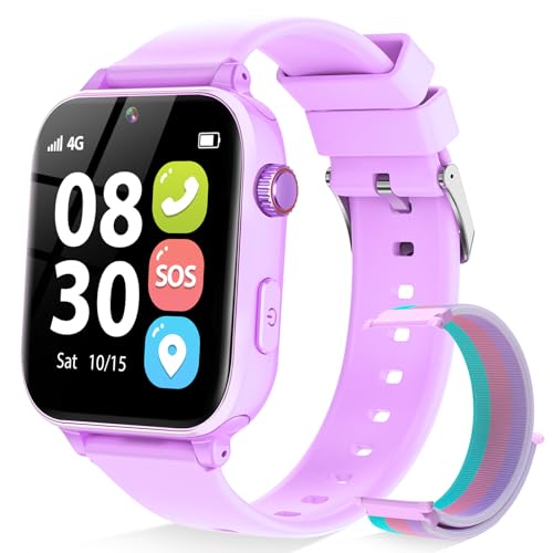 Image of 4G Kids Smart Watch with GPS Tracker for Boys Girls, Phone Watch SOS Call for Children Ages 4-12 Birthday Gift