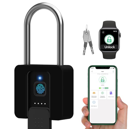 Dhiedas Fingerprint Lock, 2.7'' Long Shackle Heavy Duty Outdoor Padlock