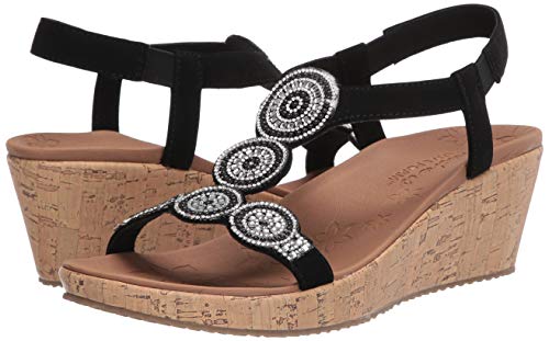 Skechers Womens Beverlee - Date Glam Sandal , Black , 9 #TOP7