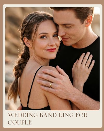 Image of ORAZIO Stainless Steel Rings for Men Women 6MM 8MM Wedding Band Rings Silver /Black /Gold Domed High Polished Basic Wedding Bands Comfort Fit Size 6-14