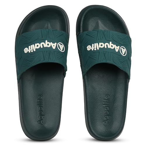 Image of Aqualite NEO-266 Men Slide Slippers with Comfotable Sole Slip-On Flat Flip Flops, Sliders, Chappal & Comfort Insole Slipper for Men