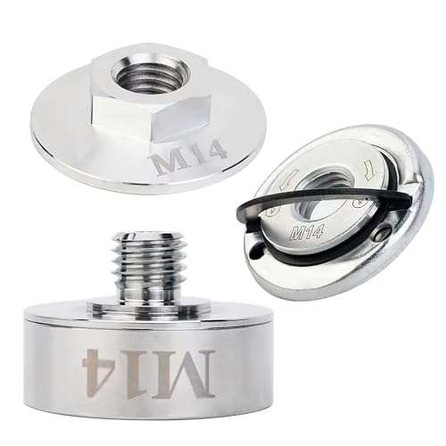 Kit Adaptador X Lock, Tuerca de Apriete Rápido M14, Acero Inoxidable 304, Accesorio para Amoladoras Angulares Profesionales, Robusto y Templado, para Amoladoras Angulares Sin Cable (Plata)