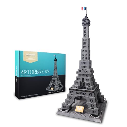 ArtorBricks Architectural Eiffel Tower Large Collection Building Set Model Kit and Gift for Kids and Adults, Compatible with Lego (976 Pieces)