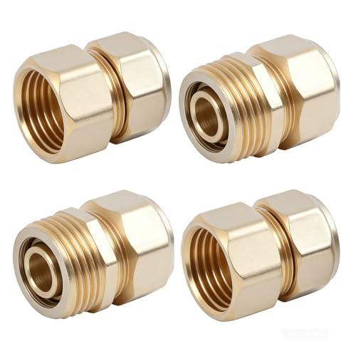 4PCS Racores de CompresióN de LatóN, Rosca Macho de 16 Mm X 1/2', Robustos Racores de 16 X 2mm para Instalaciones de CalefaccióN Y Agua Potable, Conectores de Cobre para Conexiones de TuberíAs Seguras
