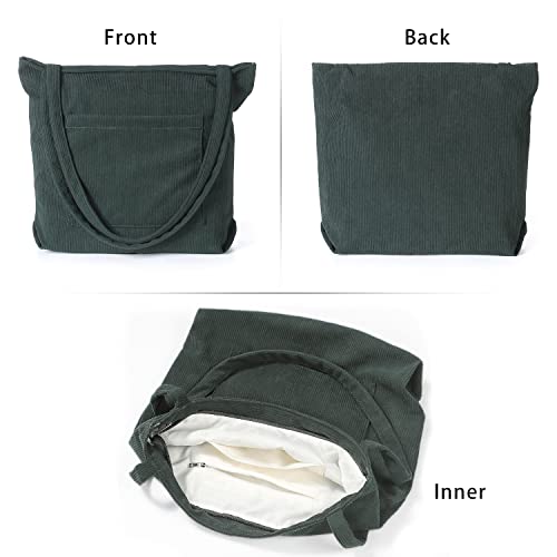 Image of WantGor Women Corduroy Tote Bag, Large Shoulder Hobo Bags Casual Handbags Big Capacity Shopping Work Bag