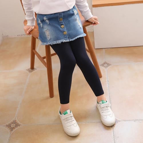 Generic Modern Dresses for Girls Footless Leggings with Denim Skirt Kids Clothes Ruffle Tutu School Uniforms Dress for3