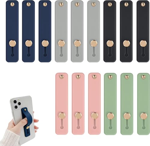 5PCS Enhanced Phone Grip for One-Handed Use - Telescopic Finger Holder Compatible With Most Cases - Silicone Material in Pink, Gray, Dark Blue, Black, Light G