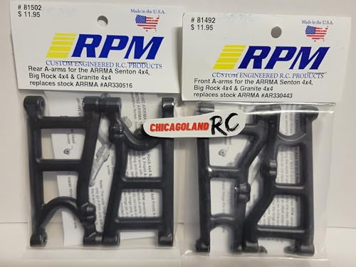 Generic RPM 81492 Front 81502 Rear Front Includes CHICAGOLAND RC Coupon Black A-Arms Arrma 4x4 3s BLX Granite Big Rock Senton AR330516 AR330443