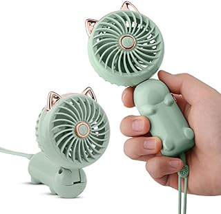 Portable Handheld Fan, Mini USB Fan with Rechargeable Battery and 3 Speeds, Cute Personal Small Electric Fan for Girls/Women/Kids Outdoor Travel, Hand Fan foldable for Office/Desktop/Table/Bedroom