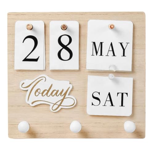 Calendario perpetuo madera pared organizador de llaves vintage decoracion hogar oficina