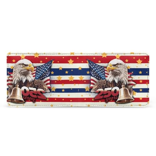 Image of Coldinair 250th USA Anniversary Eagle Wallet for Teen Boys Kids Bifold Wallet Purse Leather Credit Card Cash Id Holder Cool Slim Bifold Small Coin Purses