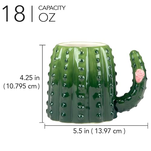 Juego de 4 Mugs Cerámica Verde Cactus 18 oz miniatura 3
