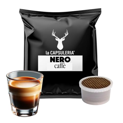 Caffè NERO, intenso (100 Capsule) compatibili con Lavazza Espresso Point, 1 Box da 100 Capsule in bustine salva aroma, gusto deciso, crema densa e persistente (La Capsuleria)