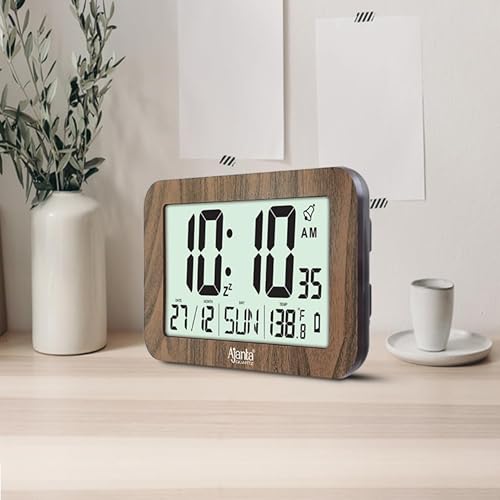 Image of Ajanta Digital Wall Clocks (LCD-140-Oak Wood)