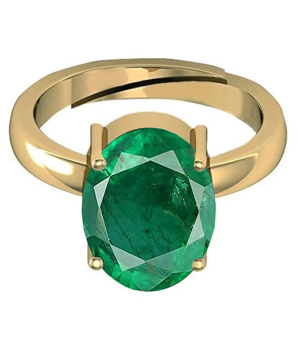 3.50 Carat Natural Emerald Ring (Natural Panna/Panna Stone Gold Ring) Original AAA Quality Gemstone Adjustable Ring Astrological Purpose for Men Women by Lab Certified-image-47