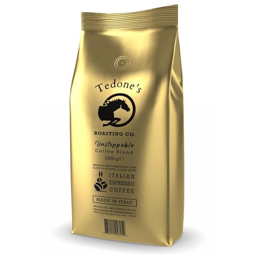 Tedone's Espresso Beans Whole 8 Intensity Italian Coffee Beans with Sweet & Velvety Fruity Notes Unstoppable 2.2 lbs