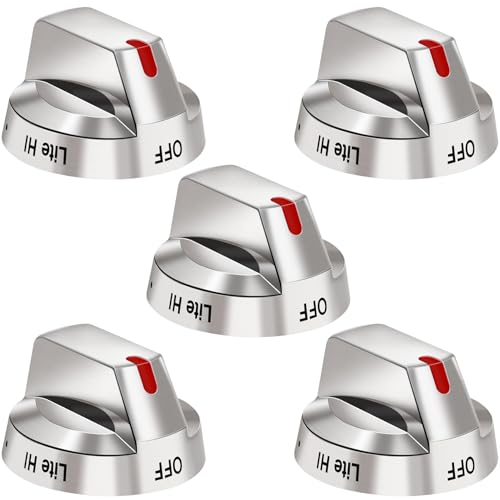 DG64-00473A Top Burner Control Dial Knob Range Oven Replacement Compatible with Samsung Range Oven Gas Stove Knob NX58F5700WS NX58H5600SS NX58H5650WS NX58J7750SS NX58M6850SS （5pcs）