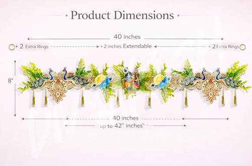 Image of Divyakosh Artificial Flower Toran for Door Decoration 40 Inch | Floral Bandanwar Toran for Home Entrance, Mandir, Pooja Room |Toran for Entrance Door Stylish | Artificial Garland