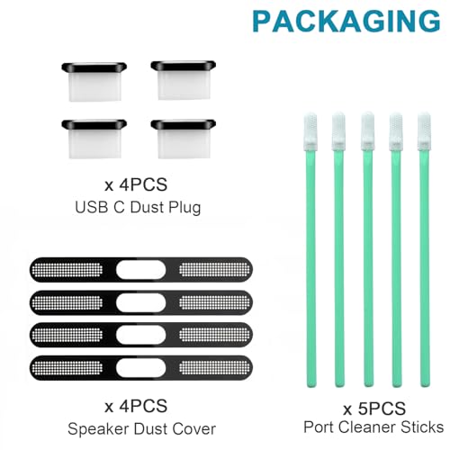 Image of USB C Dust Plug,USB C Port Cover Type C Charging Port Plug Cover Speaker Dust Cover,Accessories for iPhone 17, 17 Pro (Black, for iPhone 17 Pro)