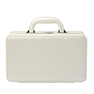 Oirlv White Leather Jewelry Suitcas...