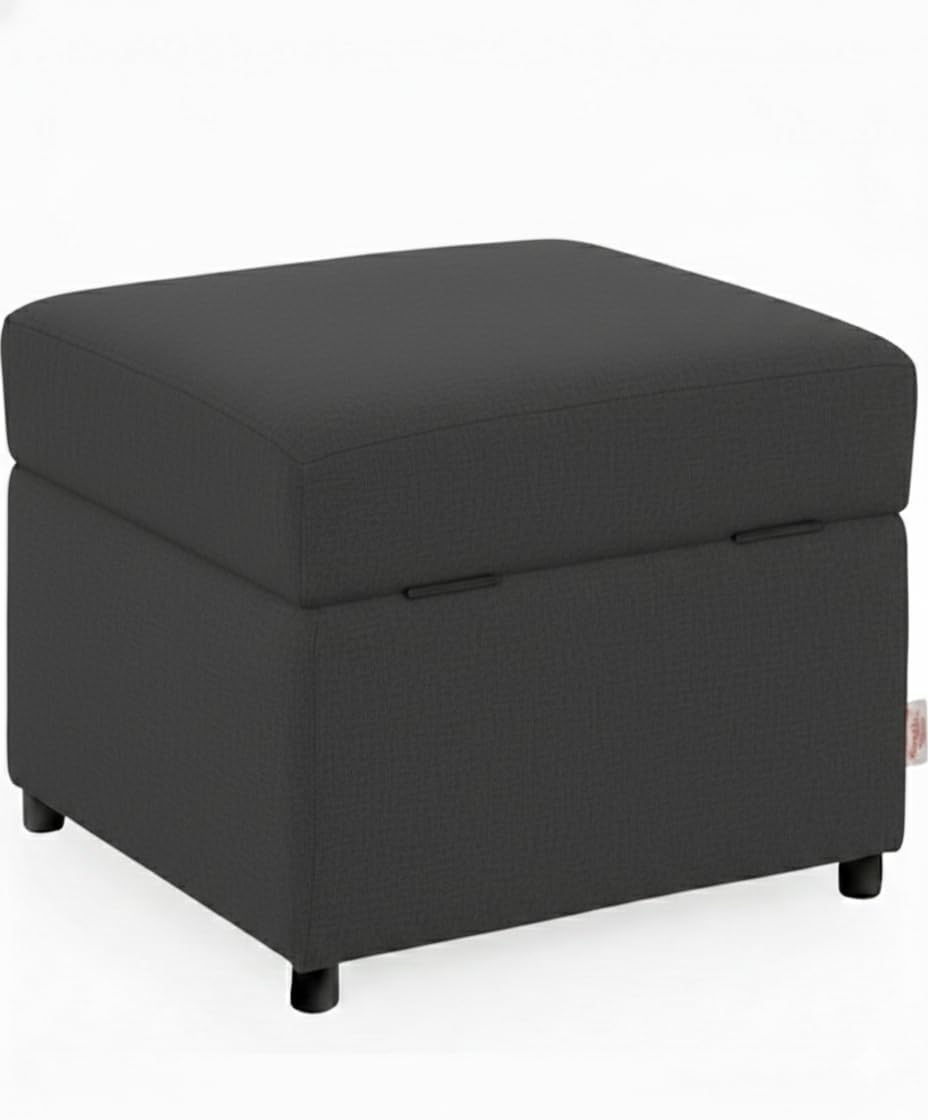 Stool for Living Room Ottoman Storege Stool for Living Room | Premium Paffy |Sitting and Storege Paffy, Coffee Table – 50X45X50 cm. (Cream) (Gray)-image-45