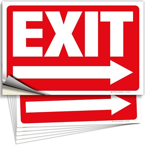 iSYFIX Exit Signs Stickers 6 Pack 10x7 Inch